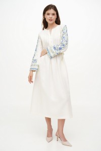Women's dress with embroidery on the sleeves, Vlasta