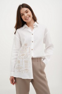 White women's embroidered shirt Dolyna