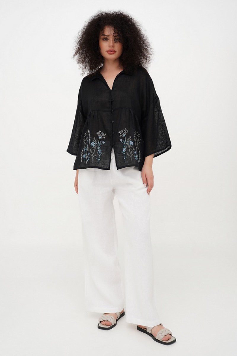 Black women's embroidered shirt Dolyna
