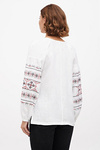 Women's white embroidered shirt with red embroidery Swallow
