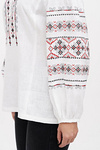 Women's white embroidered shirt with red embroidery Swallow