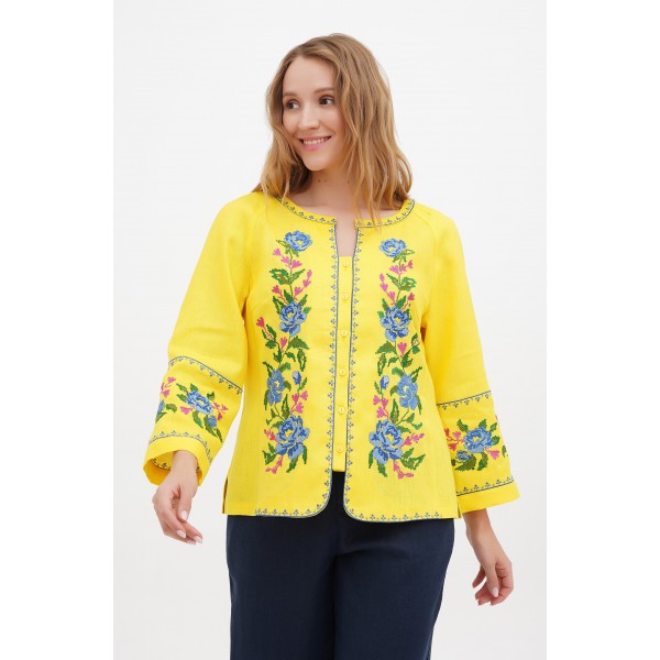 Yellow embroidered shirt Hope