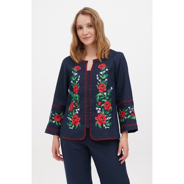 Blue embroidered shirt Hope,