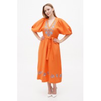 Orange embroidered dress Lada