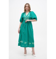 Green embroidered dress Lada