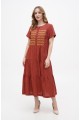 Brown embroidered dress Gerd