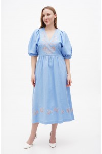 Blue embroidered dress Lada