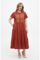 Brown embroidered dress Gerd