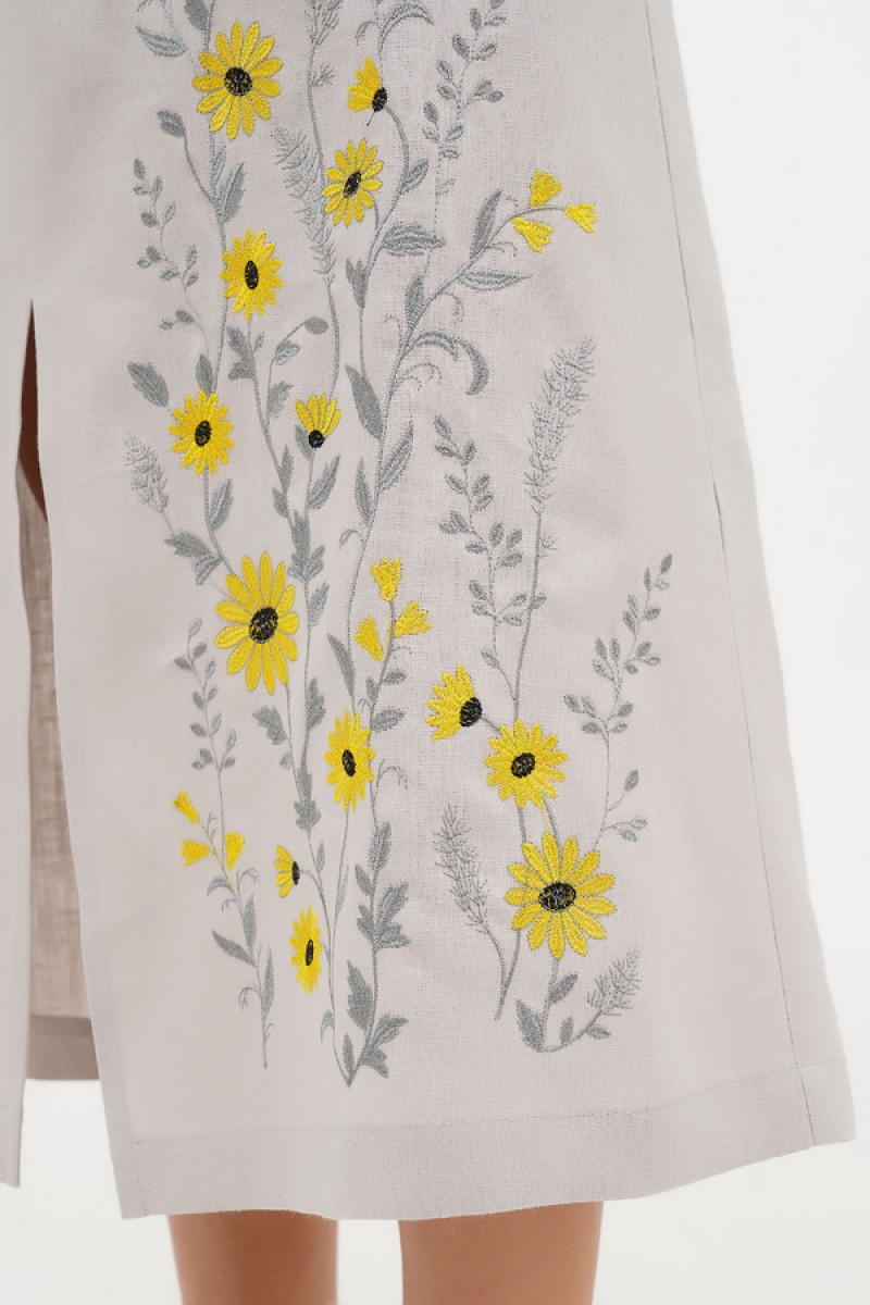 Gray embroidered dress Neia