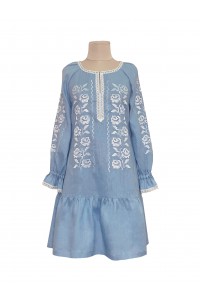 Blue embroidered dress Slaven
