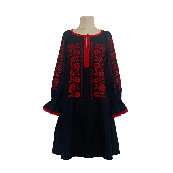 Black embroidered dress Slaven