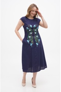 Blue embroidered dress Virineya