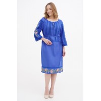Blue dress embroidered with Orzhitsa.
