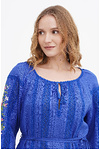 Blue dress embroidered with Orzhitsa.