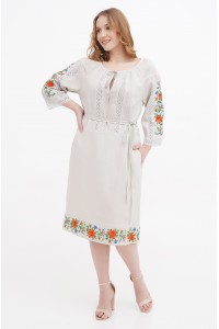 Grey dress embroidered Orzhitsya