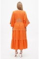 Orange embroidered dress Borislava