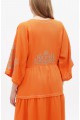 Orange embroidered dress Borislava