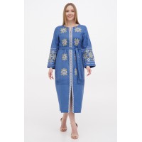 Blue dress embroidered shirt Holiday