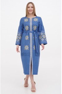 Blue dress embroidered shirt Holiday