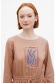 Brown dress embroidered shirt Evita