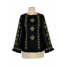 Black embroidered women's blouse Yasia
