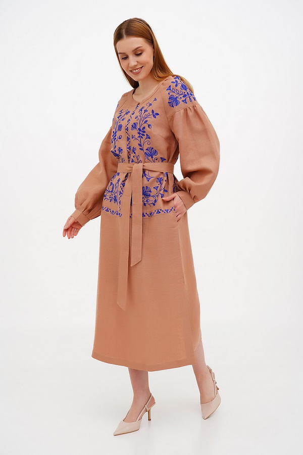 Brown embroidered dress “Lovage”, 56