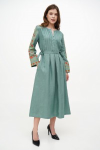 Women's dress with embroidery on the sleeves, Vlasta