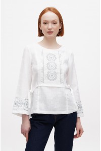 White embroidered women's shirt Kylyna