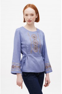 Blue embroidered women's shirt Kylyna