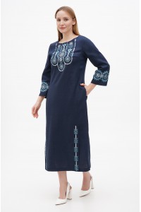 Dress long linen blue Yara