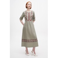 Dress linen long gray Mlada