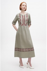 Dress linen long gray Mlada