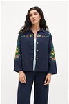 linen jacket with Vyshyvanka embroidery