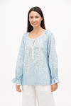 Blue embroidered women's shirt Teresa