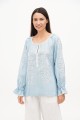 Blue embroidered women's shirt Teresa