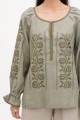 Women's embroidered shirt khaki Teresa