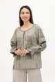 Women's embroidered shirt khaki Teresa