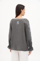 Women's gray embroidered shirt Teresa