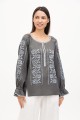 Women's gray embroidered shirt Teresa