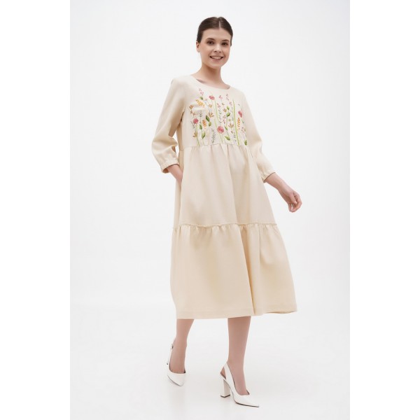 Dress linen with embroidery Whisper