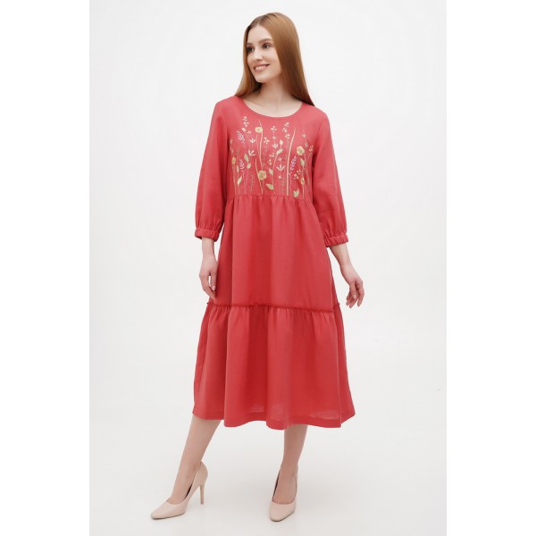 Dress linen with embroidery Whisper