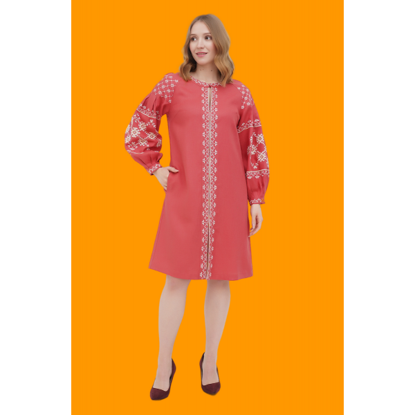 Vita, embroidered dress, linen dress