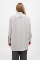 Linen women's embroidered shirt Domra light gray