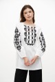 White embroidered shirt with black and white lace Goira, black and white embroidered shirts, tunic embroidered shirt