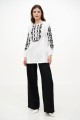 White embroidered shirt with black and white lace Goira, black and white embroidered shirts, tunic embroidered shirt