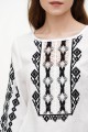 White embroidered shirt with black and white lace Goira, black and white embroidered shirts, tunic embroidered shirt