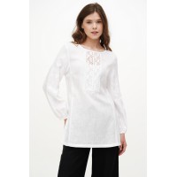 Women's embroidered shirt, white lace Goira