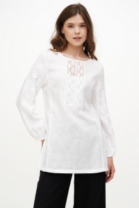 Women's embroidered shirt, white lace Goira