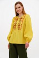 Women's vyshyvanka Yaskolka, yellow vyshyvanka with puffed sleeves