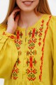 Women's vyshyvanka Yaskolka, yellow vyshyvanka with puffed sleeves